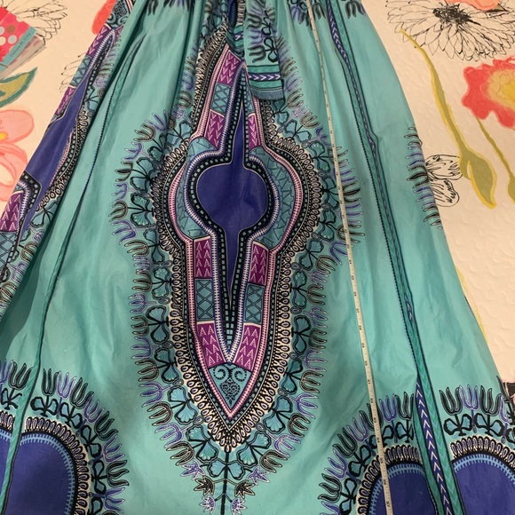 Multicolored skirt w/pockets. One size fit most elastic waist with belt. - Picture 4 of 4